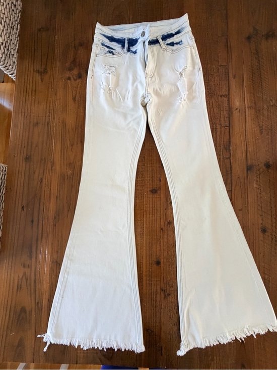 Vervet Denim - White vervet high rise Flared Women's Jeans Distressed 28